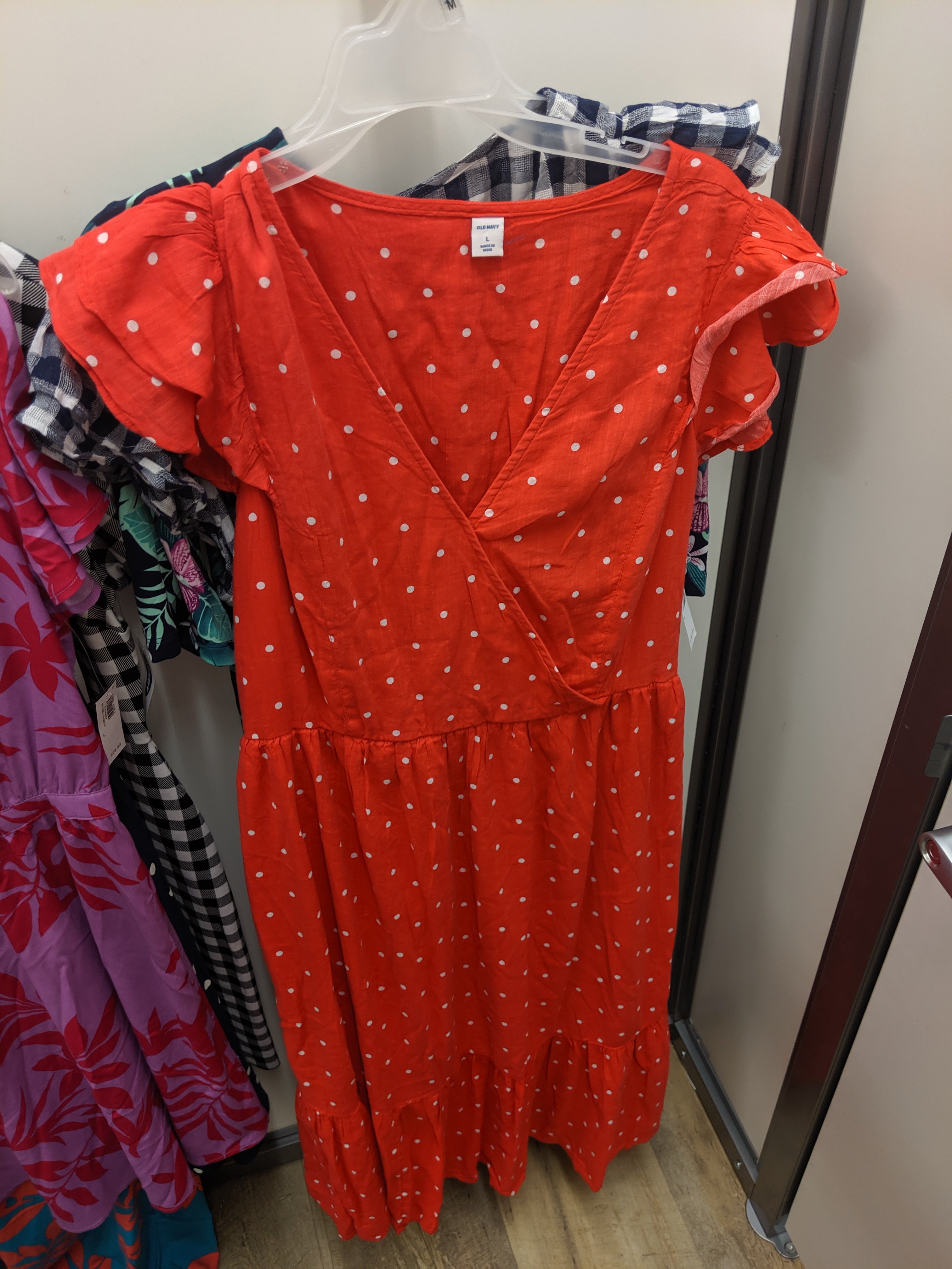 old navy red polka dot dress